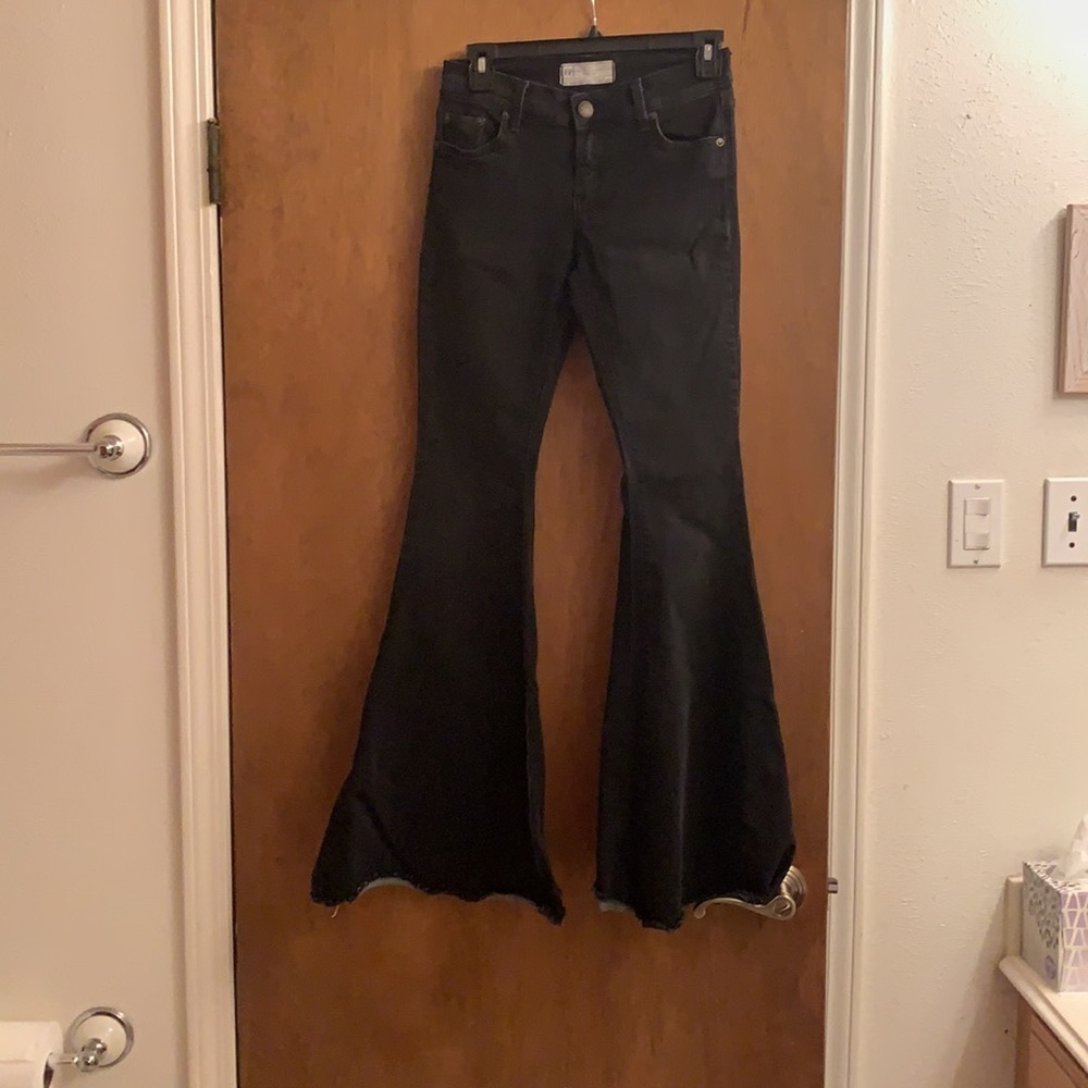 Free People Denim Super Flare Jeans